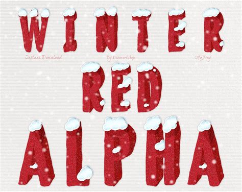 winter alphabet letters clipart clip art winter red