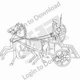 Chariot Coloring Pages Roman Race Clipart Template sketch template