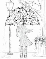 Coloring Pages Rainy Girl Value Place American Weather Umbrella Drawing Grace Getcolorings Getdrawings Colorings sketch template