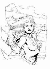 Superheroes Supergirl sketch template
