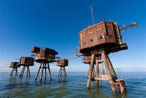 locations  red sands maunsell sea fort   thames estuary abandoned buildings abandoned