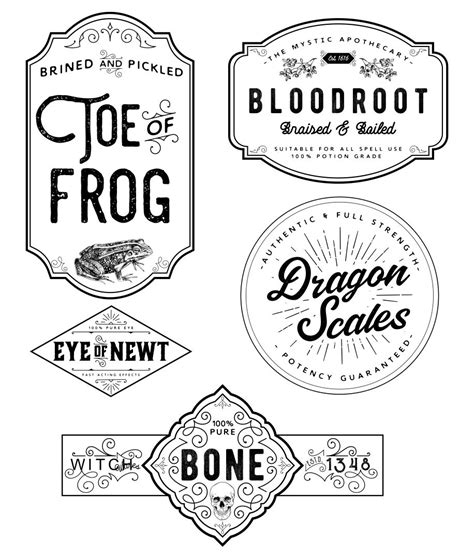 printable halloween labels  bottles  potions   images