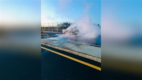 firefighters extinguish car fire     hampton nh boston news