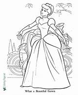 Cinderella Coloring Pages Gown Ball Beautiful sketch template