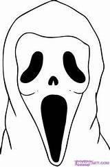 Coloring Pages Scary Horror Halloween Drawings Colouring Face Scream Mask Creepy Printable Ghost Faces Movies Drawing Color Outline Books sketch template