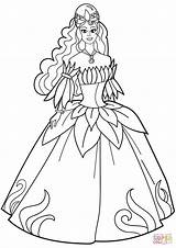 Coloring Dress Princess Pages Flower Girl Printable Gown Wedding Fancy Girls Drawing Disney Print Sheets Belle Template Colorings Popular sketch template