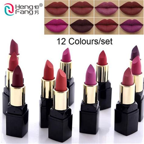 hengfang brand 12pcs set lipstick sex lip makeup matte velvet lipstick