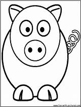 Cartoon Animals Animal Coloring Pages Drawing Pig Printable Drawings Farm Clipart Easy Kids Simple Page6 Draw Face Outline Color Cute sketch template