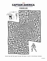 Maze Mazes Sweeps4bloggers Puzzles Superheroes Laberintos Srp América Capitán sketch template