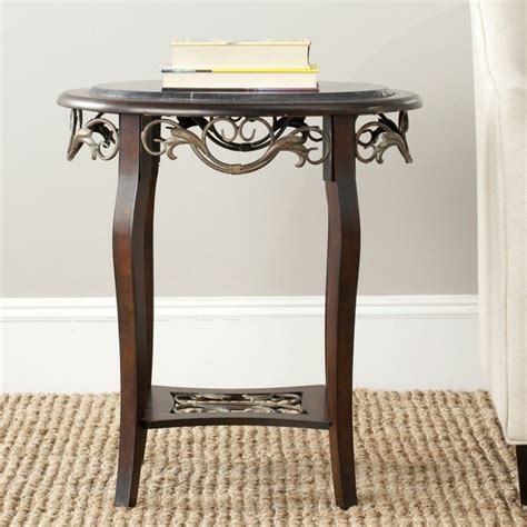 shop safavieh agnes dark brown side table  shipping today