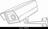 Security Camera Cctv Drawing Outline Stock Alamy Vector sketch template