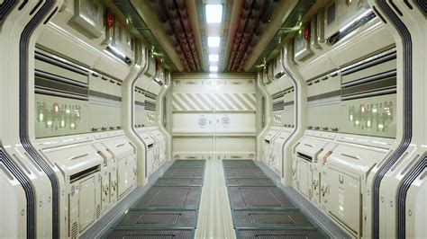modular sci fi corridor  model turbosquid
