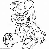 Bear Teddy Coloring Evil Drawing Cartoon Pages Funny Drawings Scary Tattoo Cool Gangster Dibujos Kolorowanki Creepy Halloween Draw Easy Tattoos sketch template