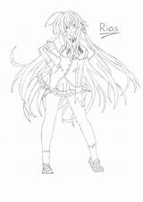 Rias Gremory sketch template