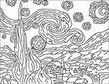 Gogh Starry Stellata Quadri Colorir Munch Noite Estrelada Scream Sketchite Famosi Bambino Gessetto Arti Grano Forumcommunity Coloriage Plastique Attività Artistiche sketch template