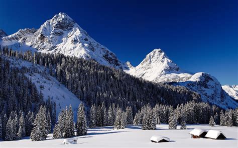 hintergrundbilder baeume berge natur schnee winter erholungsort
