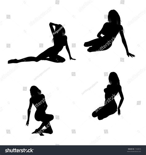 sexy silhouettes of a sitting woman stock vector illustration 1164010 shutterstock