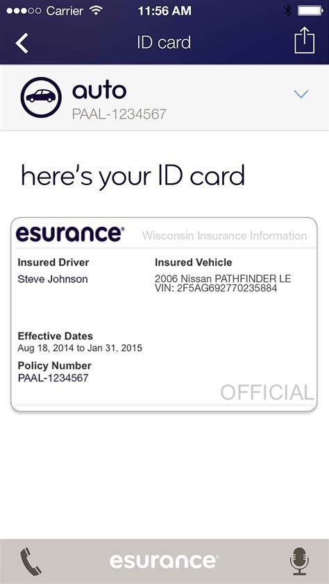 auto insurance id card template