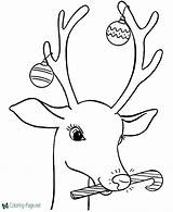 Coloring Rudolf Rudolph Pages Christmas Nosed Reindeer Red sketch template