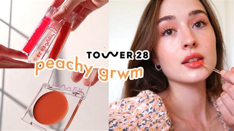 a peachy grwm using tower 28 beauty 🍑 youtube