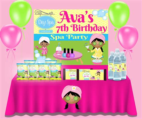 spa party vinyl backdrop spa party theme spa party birthday etsy