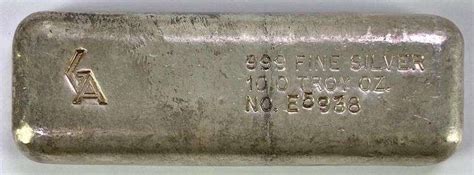rare vintage golden analytical  silver poured  oz silver bar