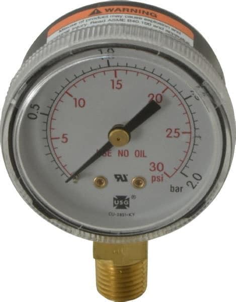 miller smith   npt  max psi steel case cylinder pressure gauge  msc