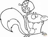 Squirrel Cartoon Crazy Coloring Running Pages Acorn Drawing Funny Squirrels Run Printable Illustrations Getdrawings Vector Clip sketch template