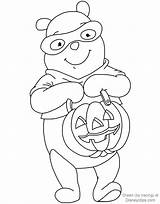 Coloring Halloween Pooh Pages Disney Disneyclips Trick Treating sketch template
