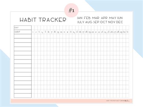 daily habit tracker  printables life  waller