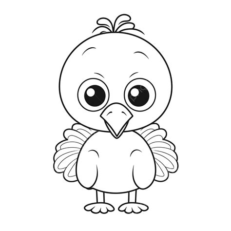 cute turkey coloring pages  kids outline sketch drawing vector