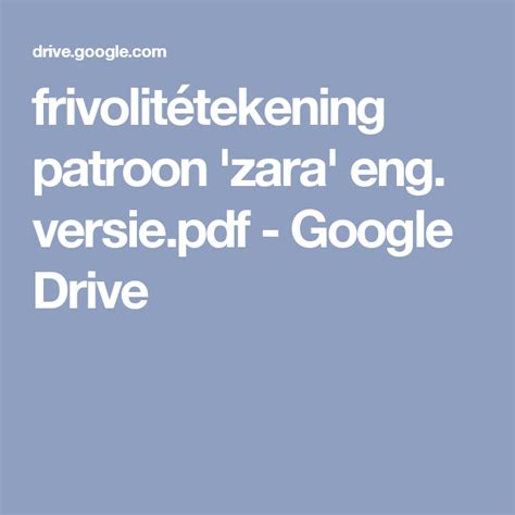 frivolitetekening patroon zara eng versiepdf google drive google drive tatting zara