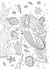 Coloring Mermaid Adult Fishes Pages Adults Mermaids Olivier Water Worlds Printable Cute Sirene Dessin Imprimer Colorier Et Colouring Fish Color sketch template
