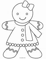 Gingerbread Coloring Pages Girl Printable sketch template