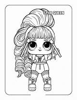 Lol Queen Pages Surprise Doll Coloring Color sketch template