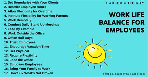 great work life balance strategies  employees careercliff