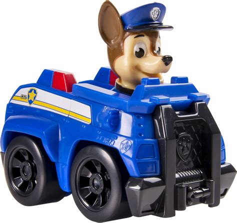 paw patrol rescue racers chase blue squad car  working wheels