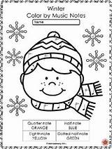 Music Winter Symbols Color Coloring Pages Worksheets sketch template