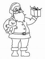Santa Coloring Claus Presents Pages Printable sketch template