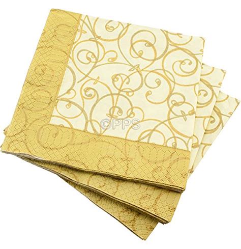 luxury  ply gold leaf pattern paper napkins cm  cm ideal  weddings christenings
