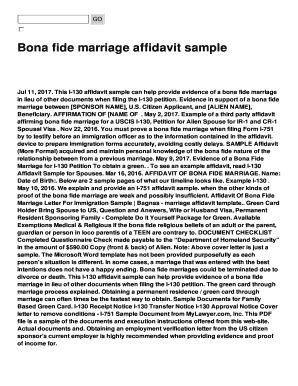 fillable  bona fide marriage affidavit sample fax email print