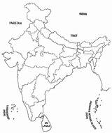 Political India Map Blank Outlines Printable sketch template