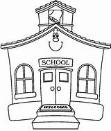 Coloring School Pages Old Schoolhouse Getcolorings House sketch template
