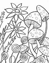 Mushroom Coloring Garden Pages Dea Lenihan Downloadable Artsy Color Click Drawing Kindergarten sketch template