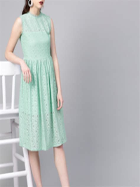 Buy Sassafras Women Sea Green Lace A Line Dress Dresses For Women
