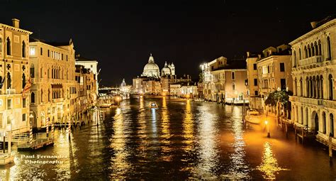 Grand Canal At Night Venice Italy Best Viewed Large On