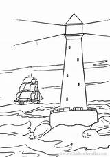 Coloring Lighthouse Pages Adults Simple Color Popular sketch template