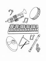 Instruments Musical Coloring Pages Instrument Printable Color Kids Print Bright Colors Favorite Choose sketch template