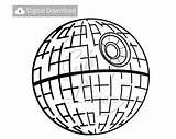 Death Star Wars Vector Drawing Svg Coloring Pages Space Station Drawings Illustration Color Getcolorings Etsy Printable Paintingvalley Vectors sketch template