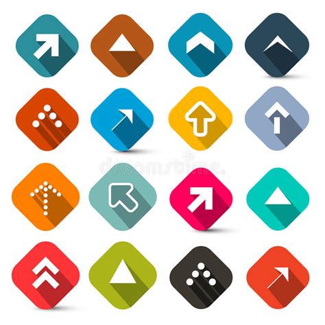 Colorful Flat Design Vector Arrows Set Stock Vector Illustration Of